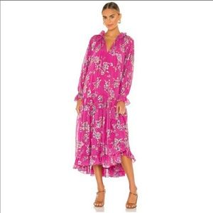 Free People Feeling Groovy hot pink maxi dress